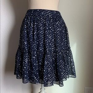 NWT Kate Spade Night sky lurex dot skirt
